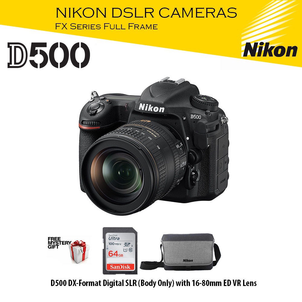 Nikon D500 DX-Format Digital SLR with 16-80mm ED VR Lens : :  Electrónicos
