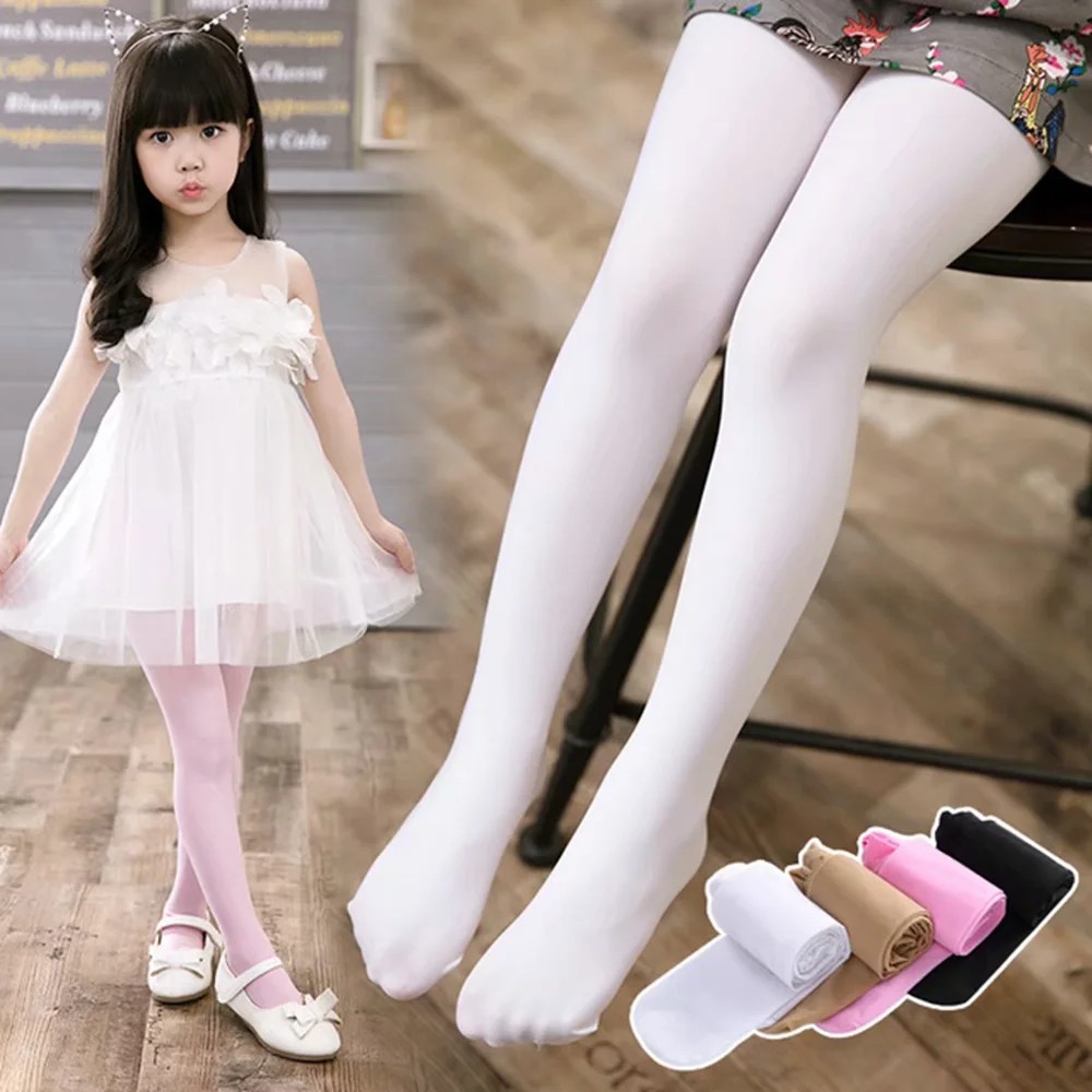 Girls Kids Children Ballet Dance White Stockings Pantyhose Tights