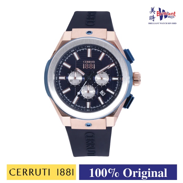 CERRUTI 1881 Chronograph Men Watch CTCRA163SRBL03BL Shopee Malaysia