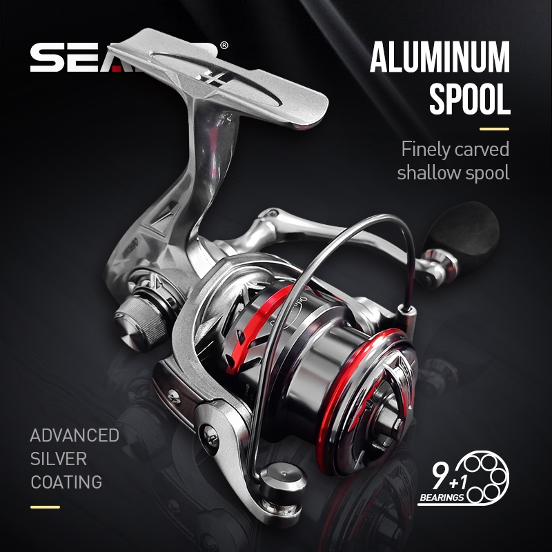 SEASIR OER Ultra Light Long Throw Aluminum Shallow Spool Spinning Fishing  Reel 9+1BB (Max Drag 12kg)