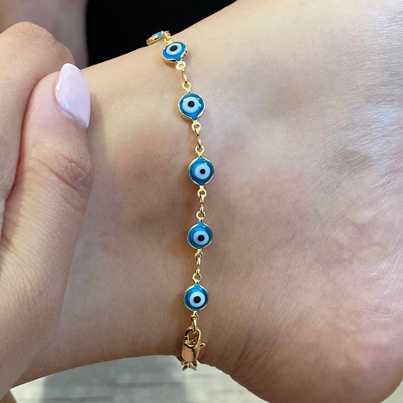 Gold evil deals eye anklet