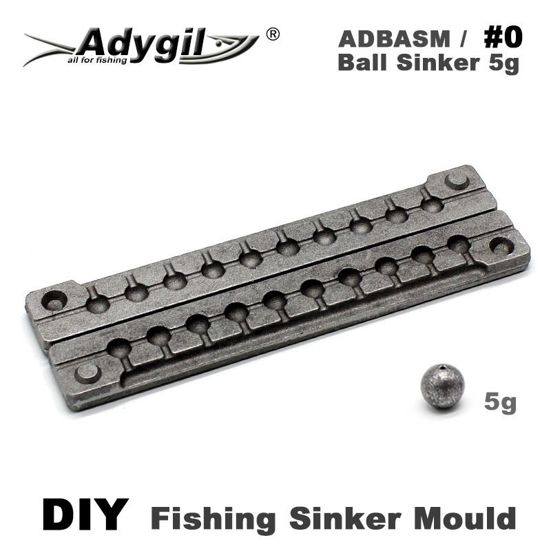 Adygil DIY Fishing Ball Sinker Mold ADBASM/#6 Ball Sinker 63g 6 Cavities