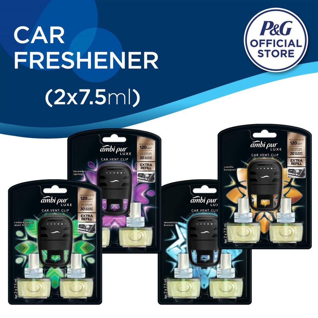 Ambi Pur Luxe Car Vent Clip Car Air Freshener (7.5ml x 2)
