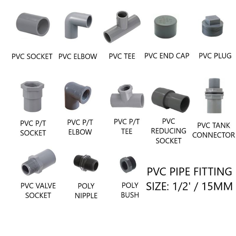 1/2 (15mm) PVC Pipe Fittings / Connector