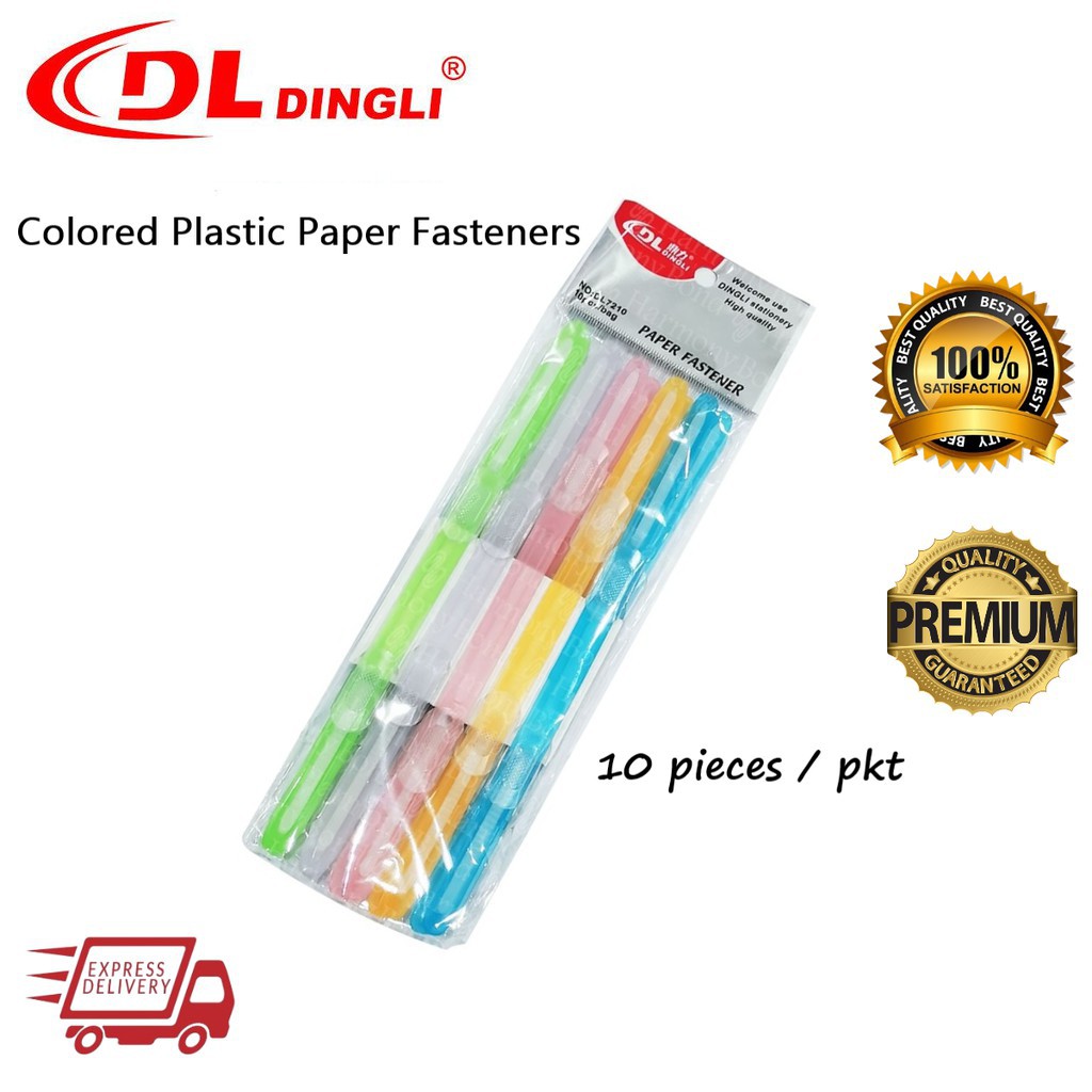 DINGLI Plastic Paper Fastener DL-7210 (10's/pack) Mix Colour Mix