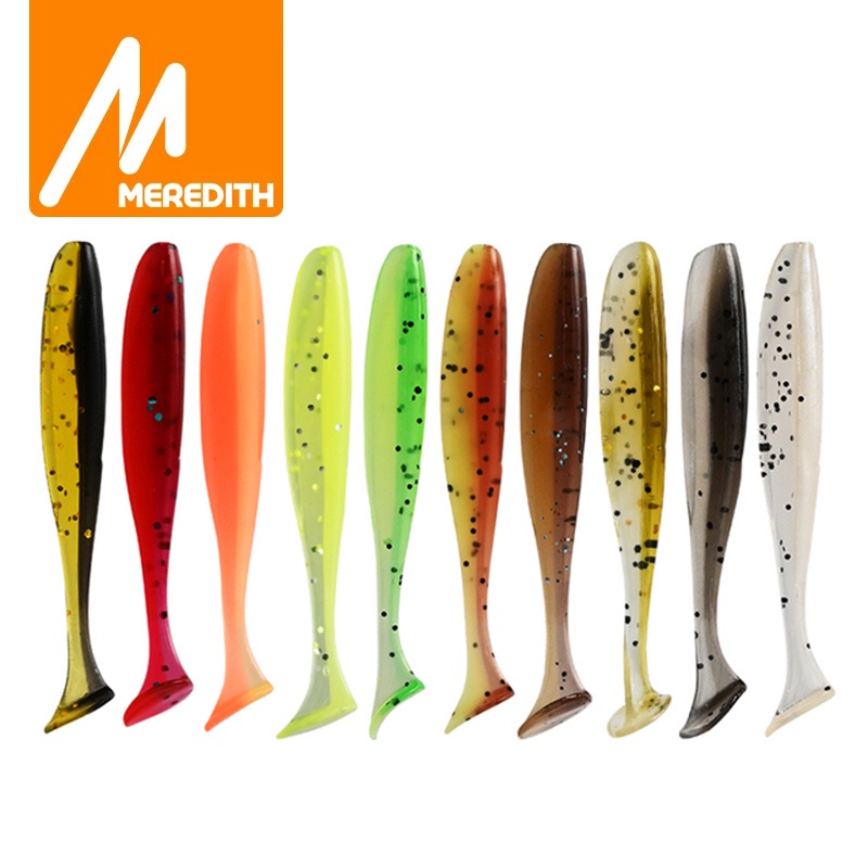 Meredith 50mm 75mm 100mm 130mm Easy Shiner Fishing Lures Wobblers Carp  Fishing Soft Lures Silicone Artificial Double Color Baits