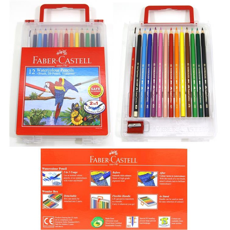 Faber-Castell Grip Watercolor EcoPencils - 12 Water Color Pencils