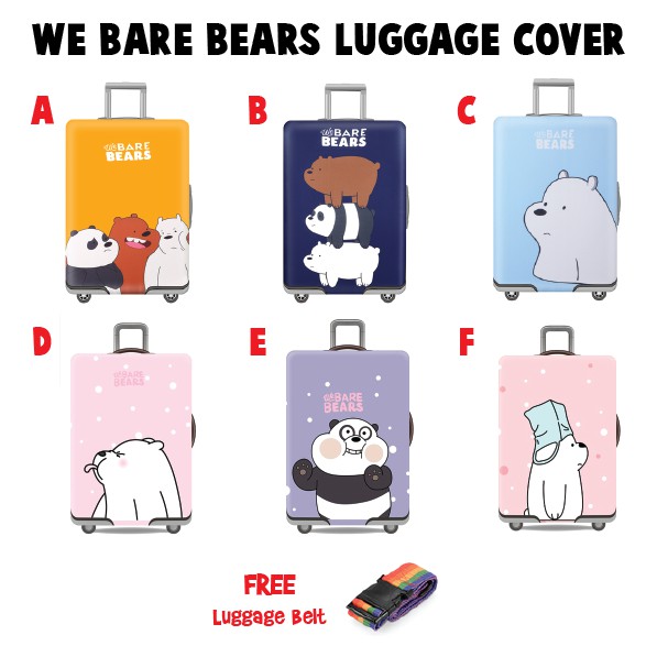 READY STOCK! Cute We Bare Bears Travel Luggage Cover / Luggage Protector