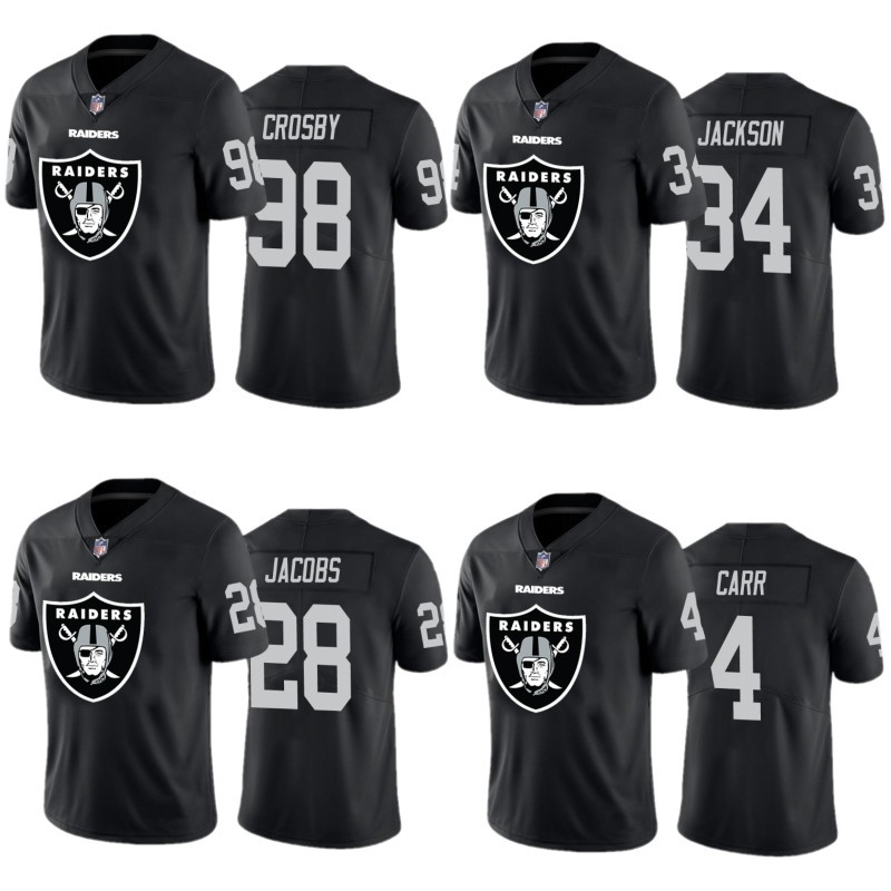 Men 2021 Fashion Team Logo NFL Jersey Raiders 34 Jackson 4 Carr 28 Jacobs Football Jersey Shopee Malaysia