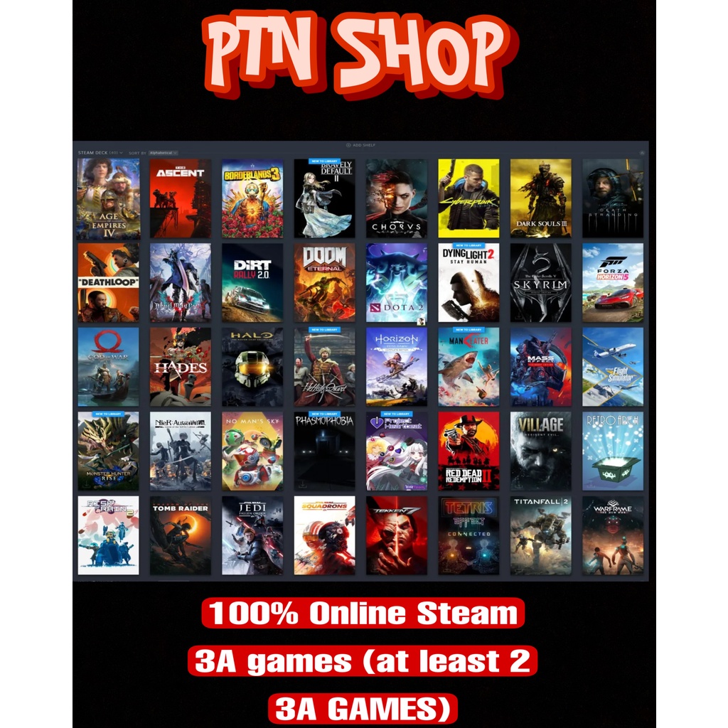 Steam random games account with at least 2 and above 3A big game (Original  online steam account) | Shopee Malaysia