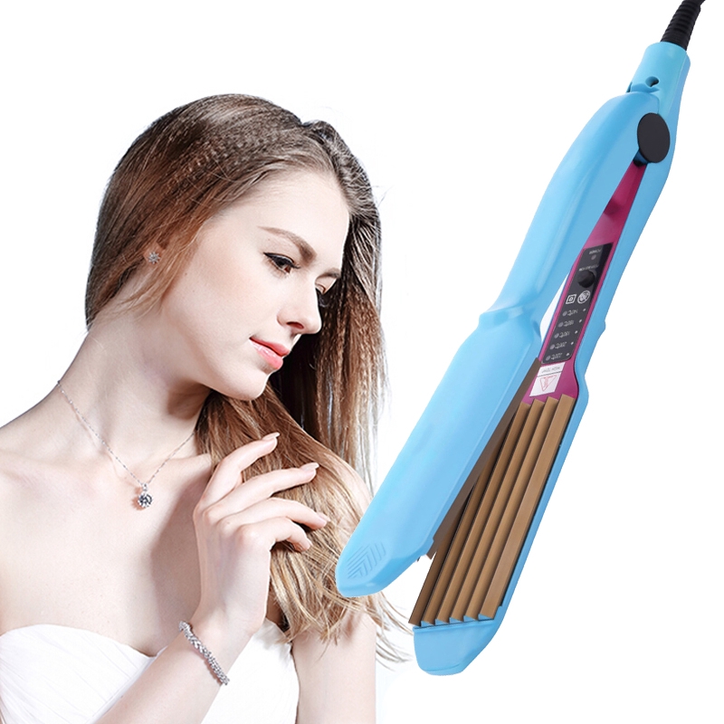 Corrugated hair outlet straightener