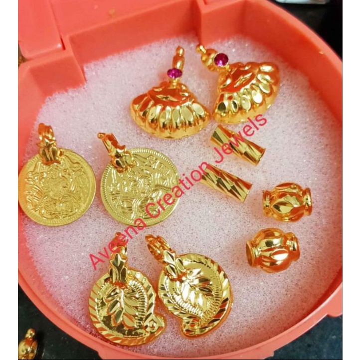 Thali set gold plated not 916 Shopee Malaysia