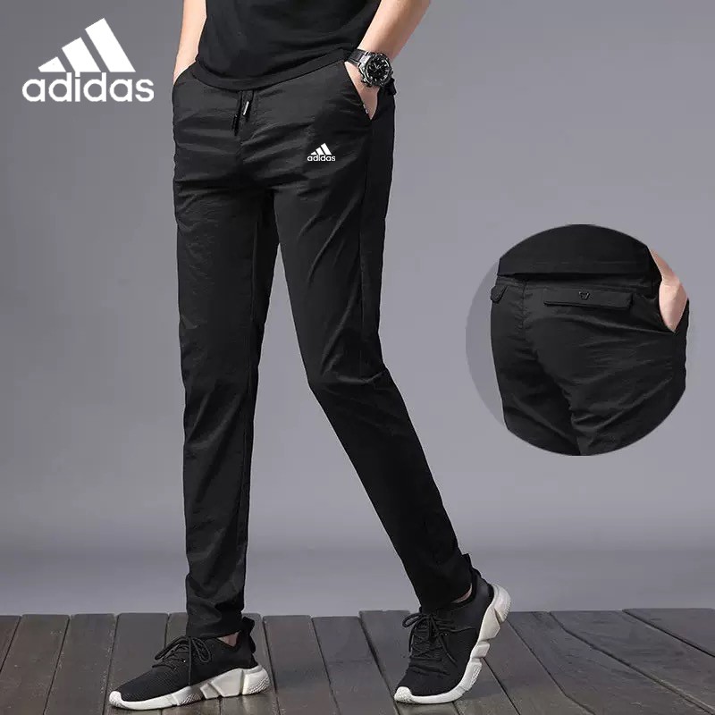 Adidas Men Casual Long Sports Pants Chinos Elastic Cotton Black Gray Ready  Stock Malaysia