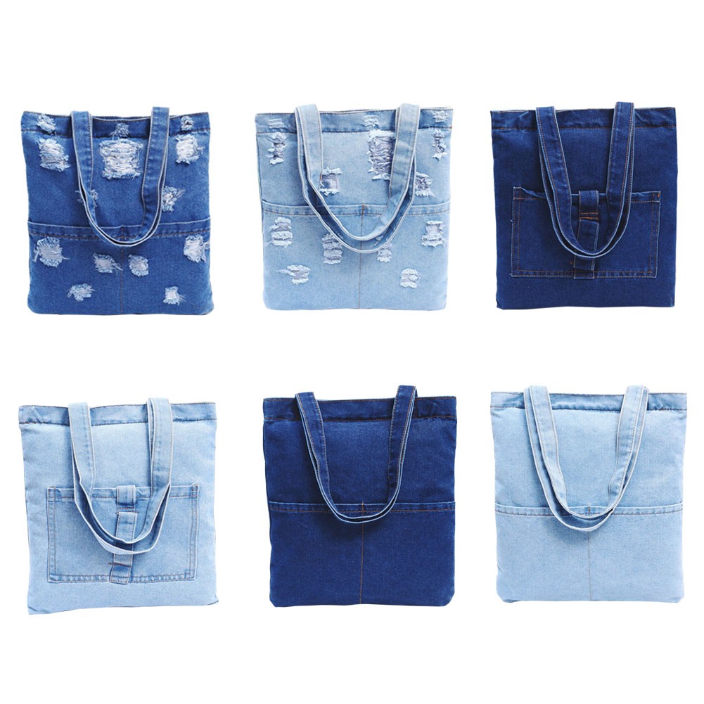 Beg tangan jeans hot sale