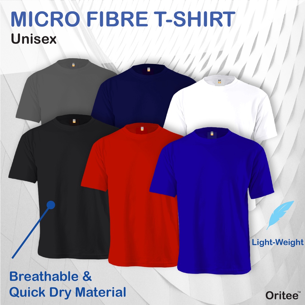 ORITEE ORT Jersey Micro Fibre Round Neck T-shirt Unisex Men Women