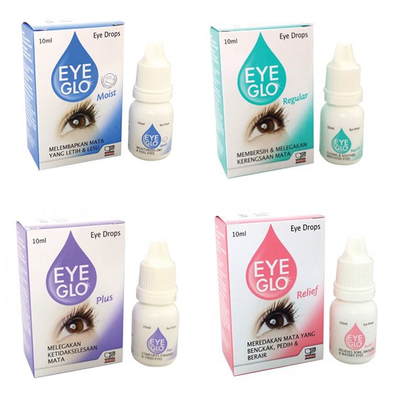 Eye Glo Green Regular Red Relief Purple Plus Blue Moist 10ml