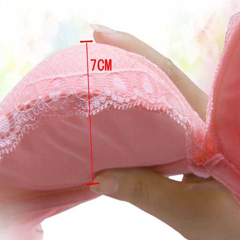 Women's 7cm Thickness Sponge Sexy Push Up Bra Brassiere Small Chest  Underwire Underwear