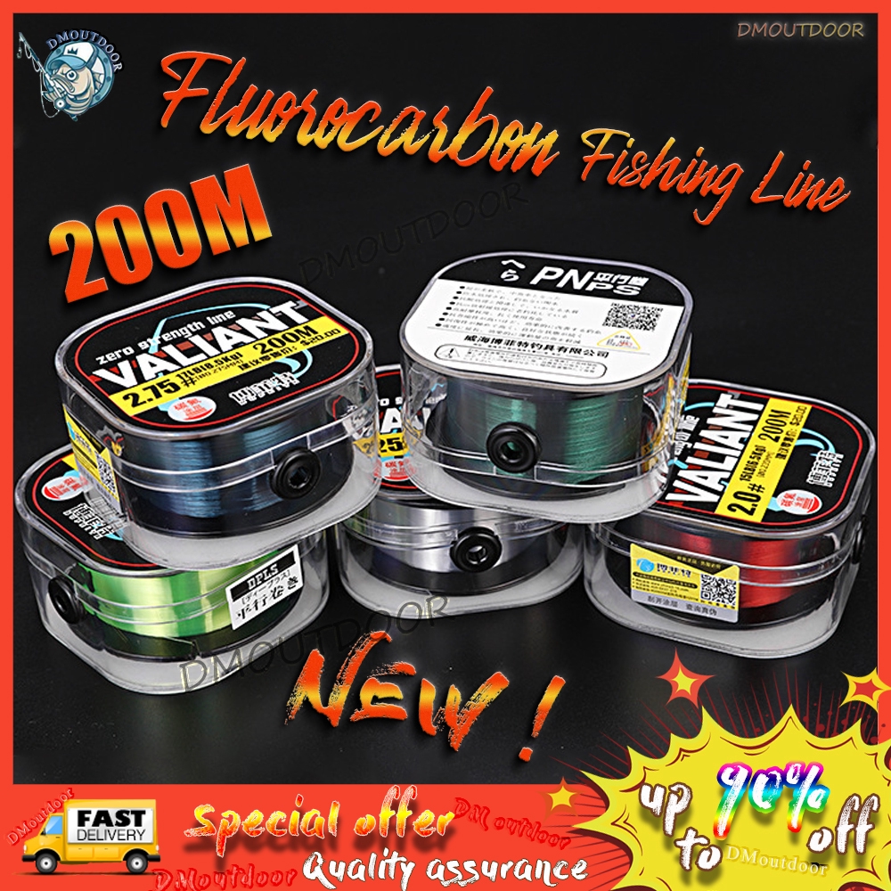 【DM】200M Fluoro carbon Fishing Line Super Strong 100% Nylon Fluorocarbon  Fishing Line Shock Leader Fishing Nylon line