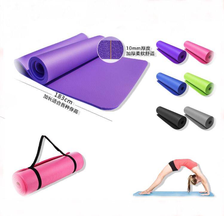 Excellent Exercise Slip Resistant Resilience Fitness NBR 10mm Yoga