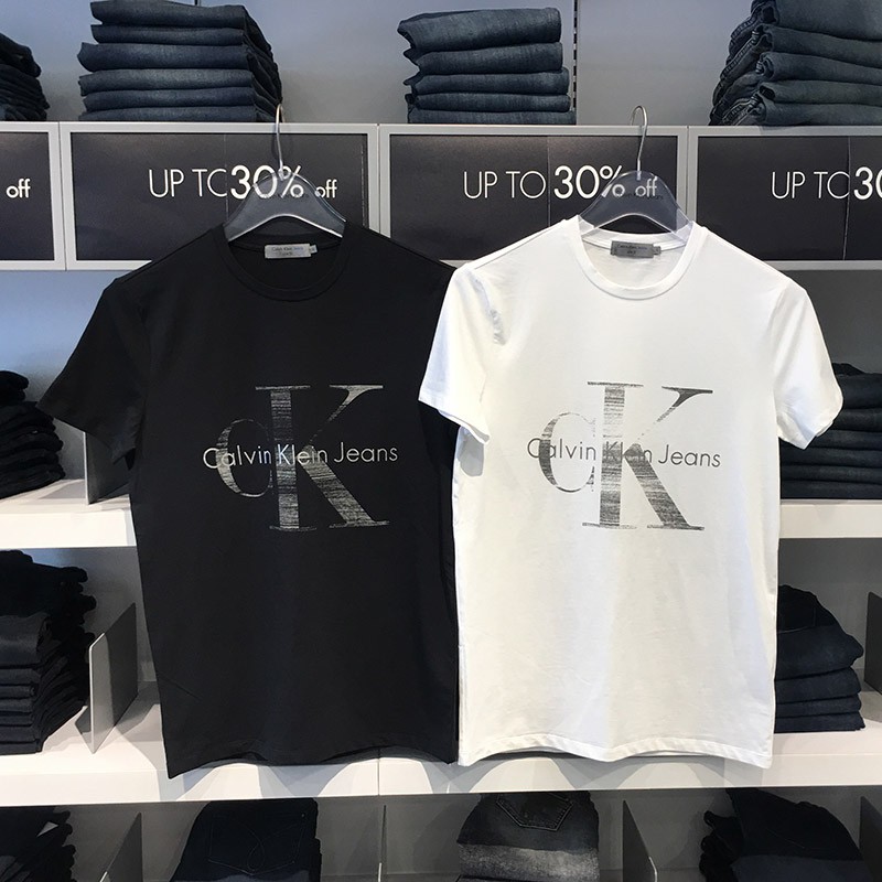 ORIGINAL Calvin Klein CK Cotton Box Logo Print T Shirt Men Slim