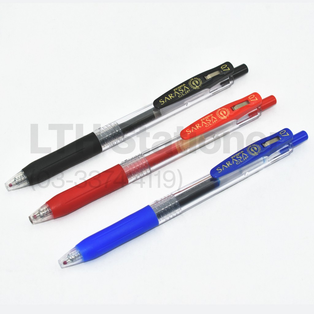 LTH Zebra Sarasa Clip Gel Ink Pen 0.5 // 0.7 // 1.0 mm Black Red Blue Pen