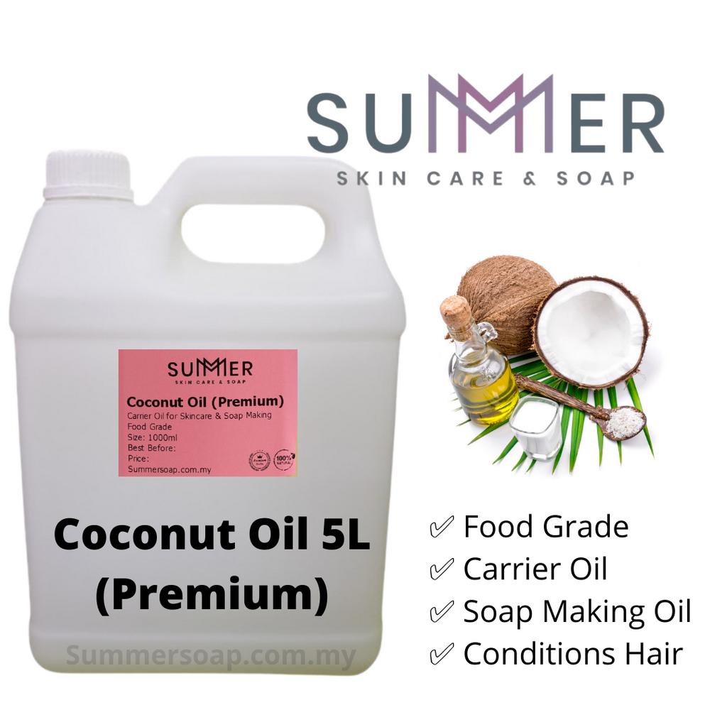 Summer Soap Premium Coconut Oil RBD (Food Grade) 5000ml (5L) Soap Making Oil  / Skincare DIY