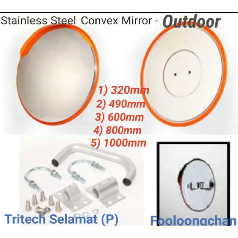 Ready Stock]600/800/1000mm-Outdoor Stainless steel convex mirror