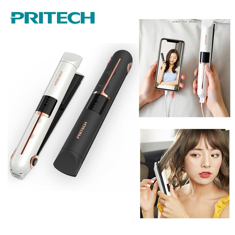 Pritech Wireless Hair Straightener Mini Portable Travel Flat Iron