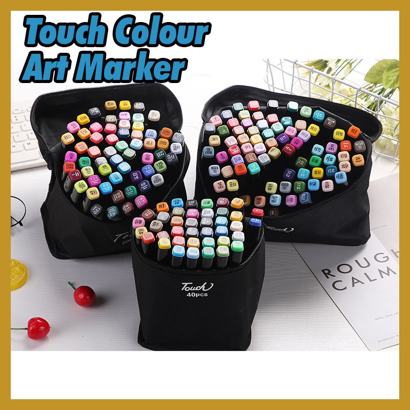 Twin Tip TOUCH MARKER PENS 48 60 80 Colours Graphic Sketch Art Craft  Markers Artists Fashion Design Animation Blendable Markers