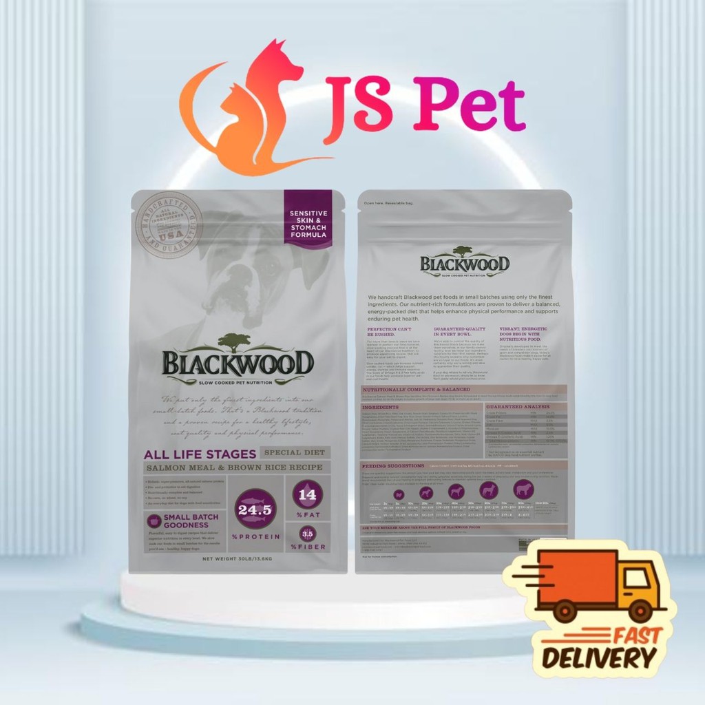 Blackwood dog food salmon & rice 13.63kg