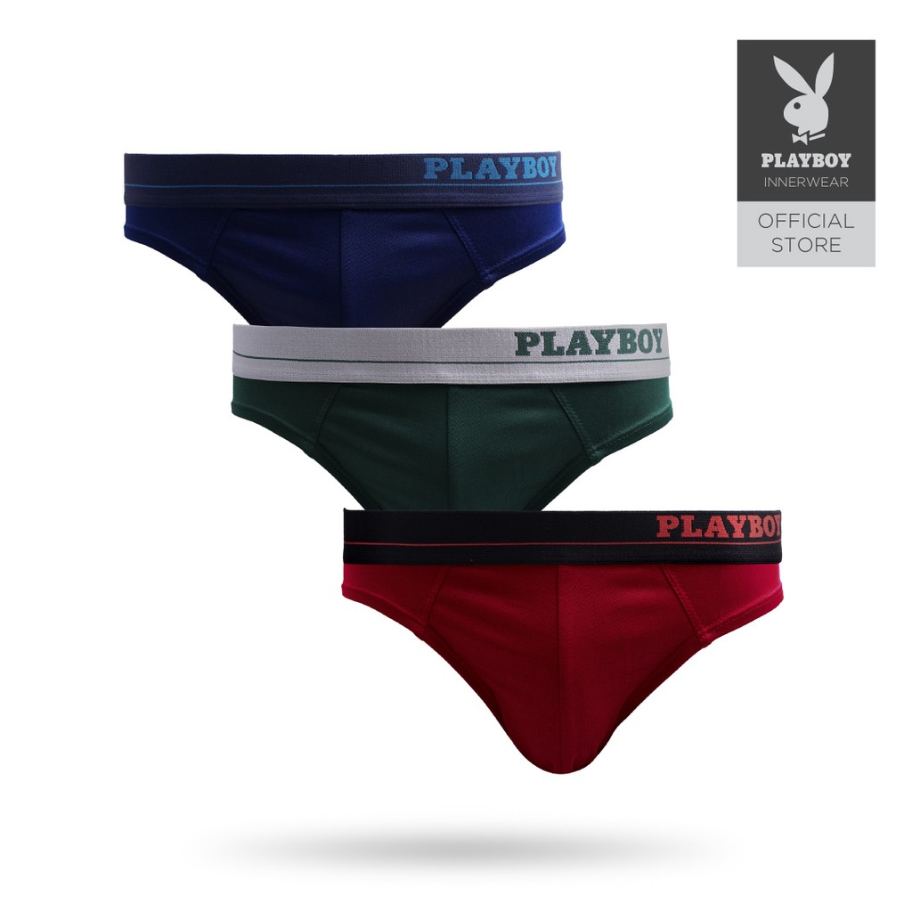 Playboy Men Underwear Quick Dry Microfiber Mini Brief - Assorted Colour (3  Pcs) B122478-3115