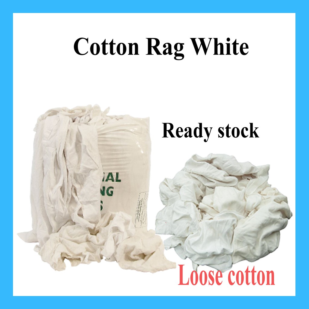 cotton rag 20kg white cotton rag pure cotton rag dishcloth rag multipurpose  cotton rag stich and loose kain buruk putih