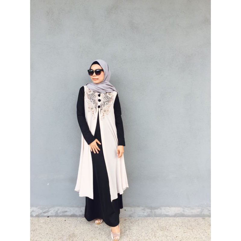 Sleeveless on sale cardigan muslimah