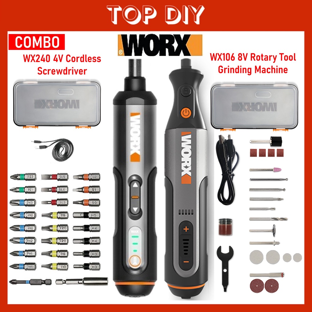 WORX WX240 4V Cordless Screwdriver WX106 Rotary Tool Grinding