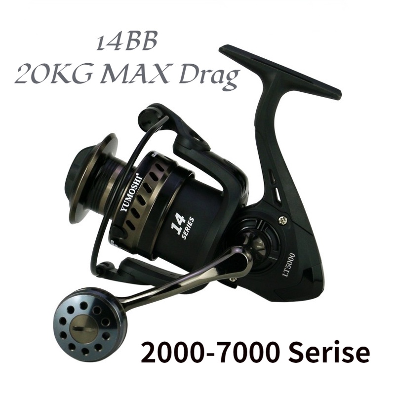 YUMOSHI 2000-7000 Spinning Fishing Reel Hot Sale 12KG Max Drag