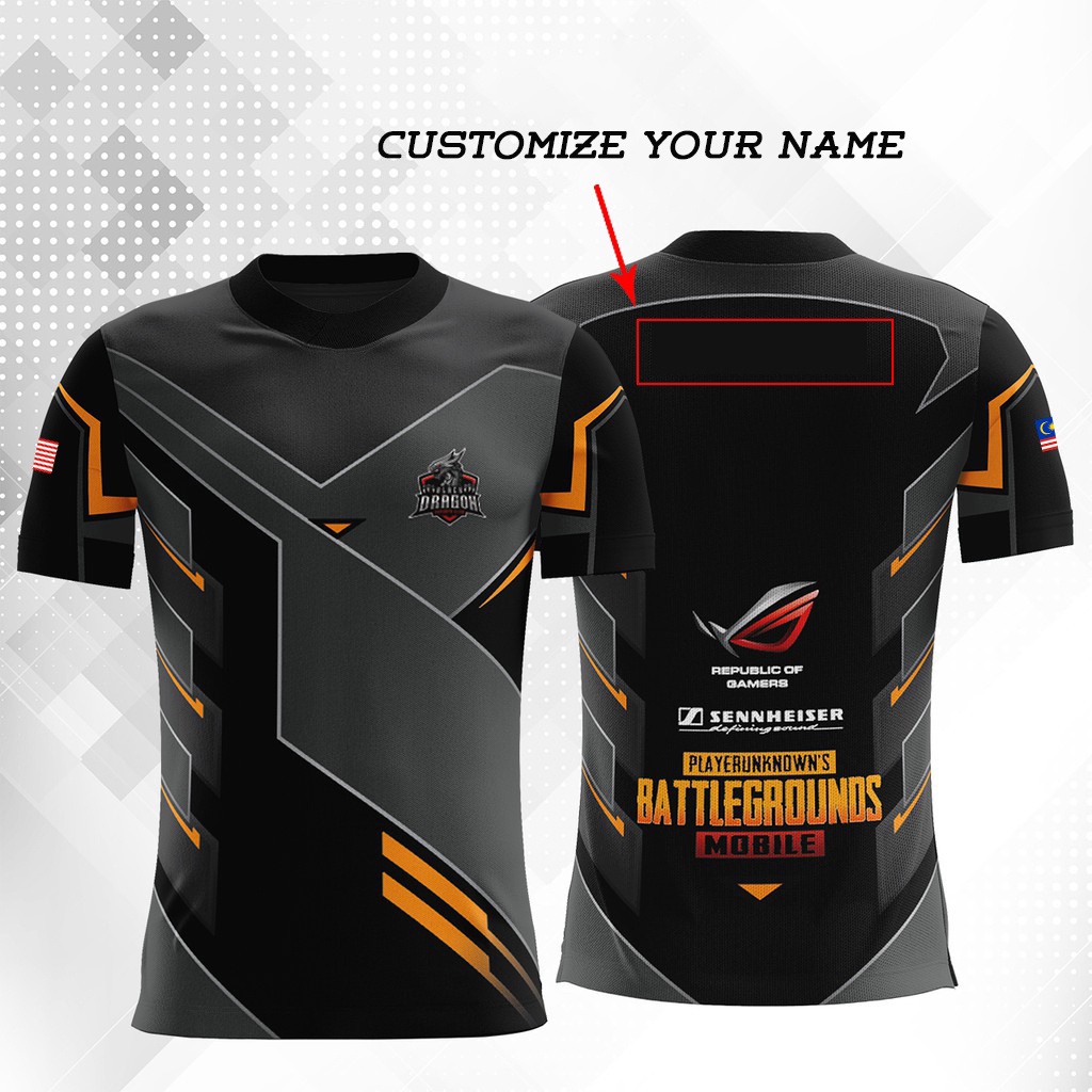 Jersey T shirt Gaming Custom Squad Ml Aov Pubg Free Nickname