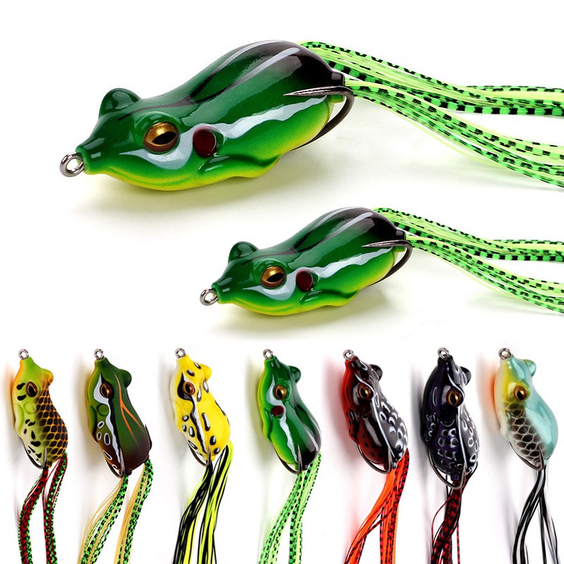 Soft Plastic Frog Fishing Lure lifelike 3D eyes Crank Baits 5cm/11g 6cm/15g  Double Claw-Like Hook Bass Fishing Tackle