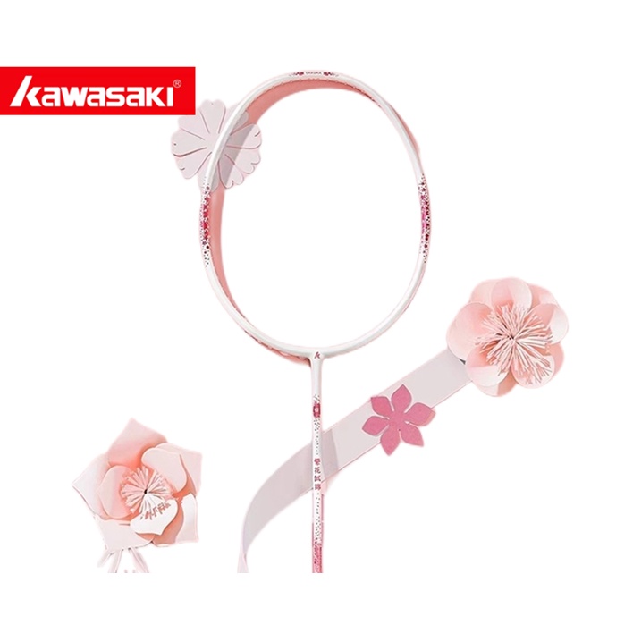 Original Kawasaki Red Color Superlight badminton racket Full Carbon  Badminton Racket Raquette Badminton Strung With grip RED-7