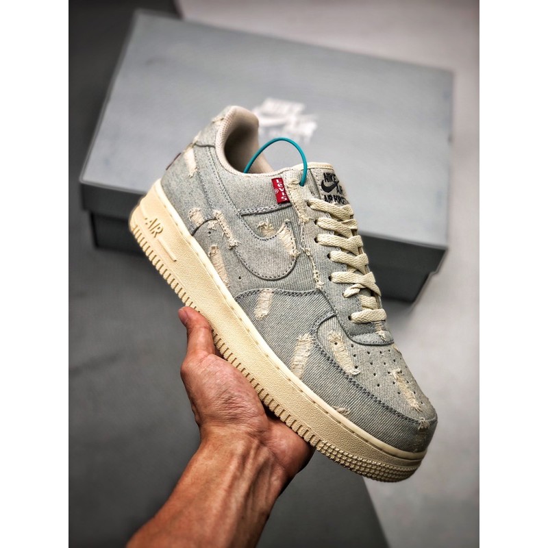 Kasut Sneaker Nike Air Force 1 x Levis Denim 100 Legit Original