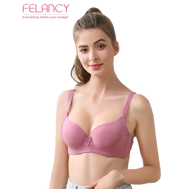 Felancy Women's Lace Bra - Light Peachy Pink, Size 36B