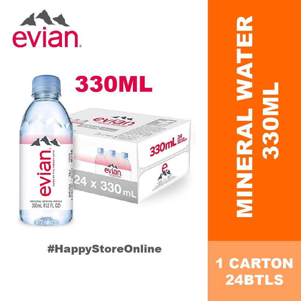 Buy Evian Natural Mineral Spring Water Bottle, 24 x 330 ml