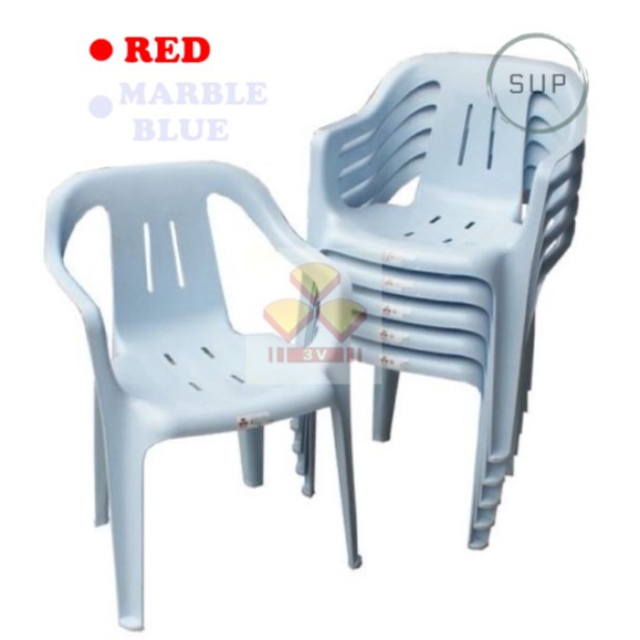 Plastic chair with store hand rest