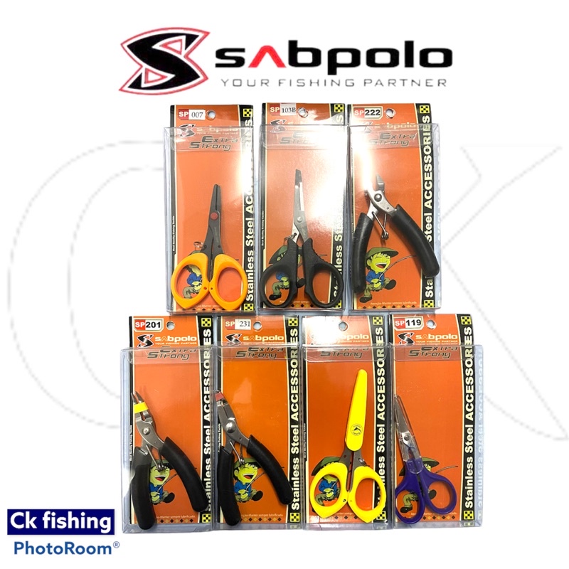 Sabpolo Plier Scissor / Split Ring / Braided Line / Mono / Wire / Cutter /  Stainless Steel Fishing pliers & Scissor