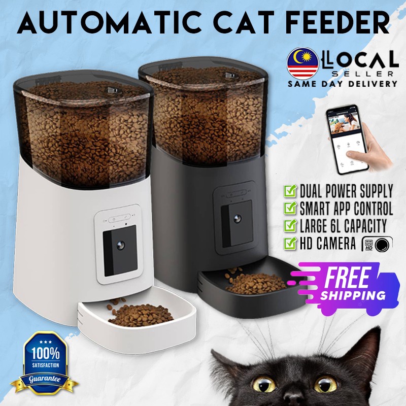 6L WIFI HD Camera Automatic Pets Feeder Food Dispenser Feeder