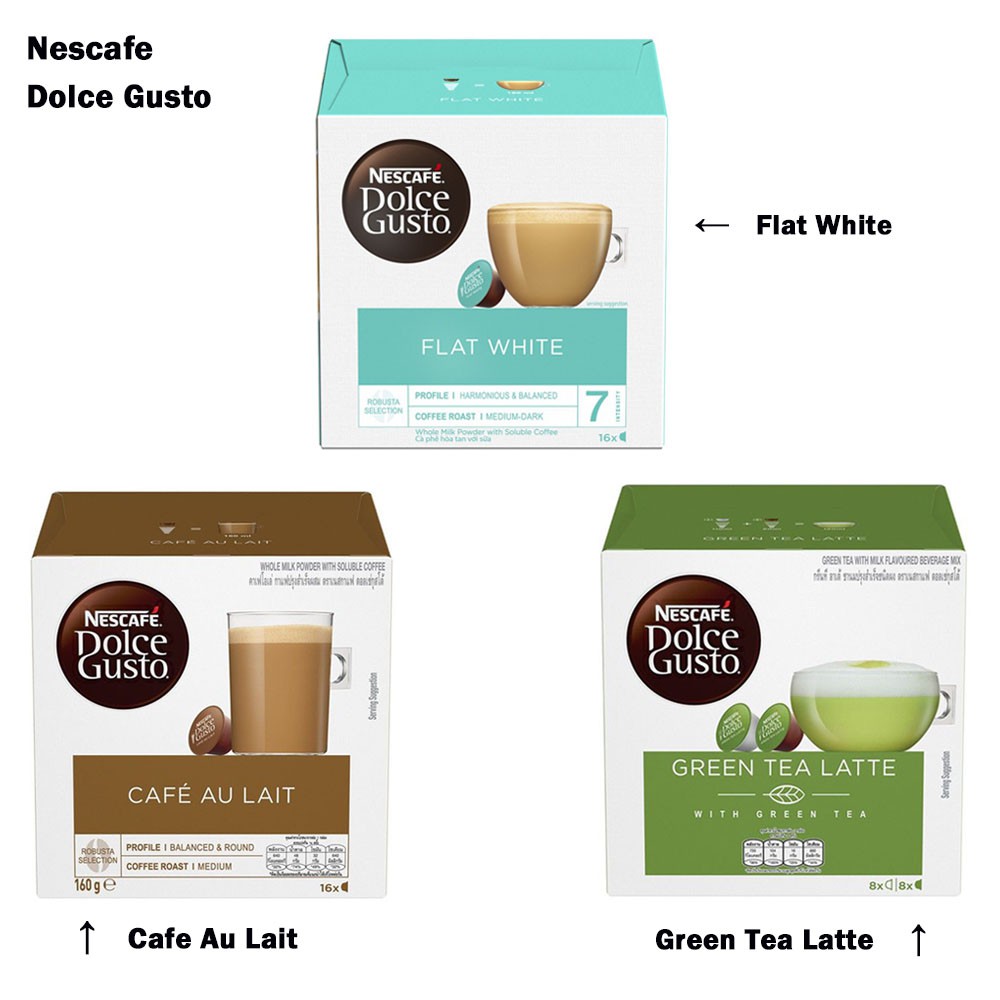 NESCAFE Dolce Gusto Cafe Au Lait Coffee Pods - total of 90 Coffee Capsules  - Coffee with Milk - Medium Roasted Coffee - Coffee Intensity 7 (3 Packs) :  : Grocery