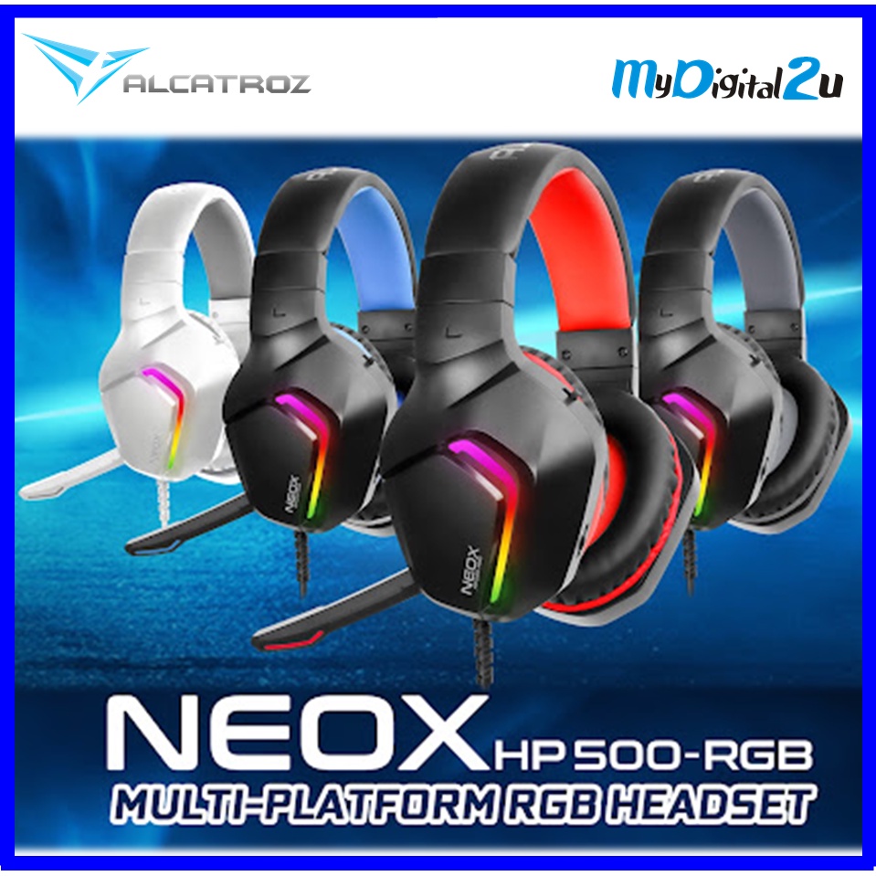 READY STOCK]Alcatroz Neox HP500 RGB Wired Gaming Headphone with