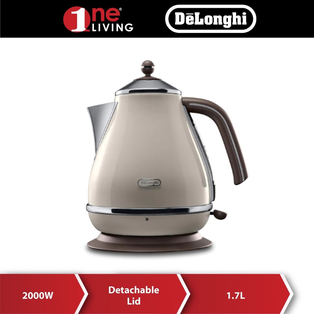 Delonghi 1.7L Icona Vintage Electric Kettle KBOV2001 KBOV2001.BG