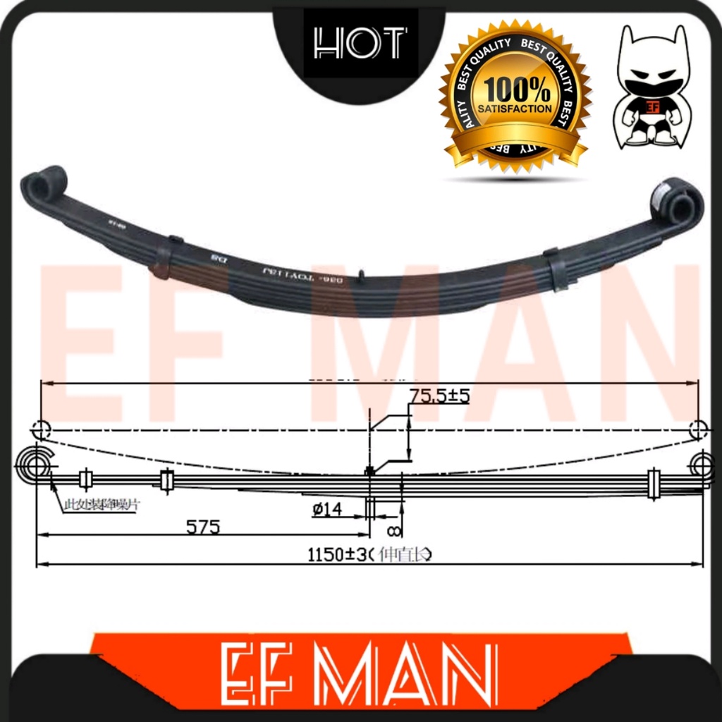 Hight Quality Hilux In106 Ln166 SR Front Rear Leaf Spring