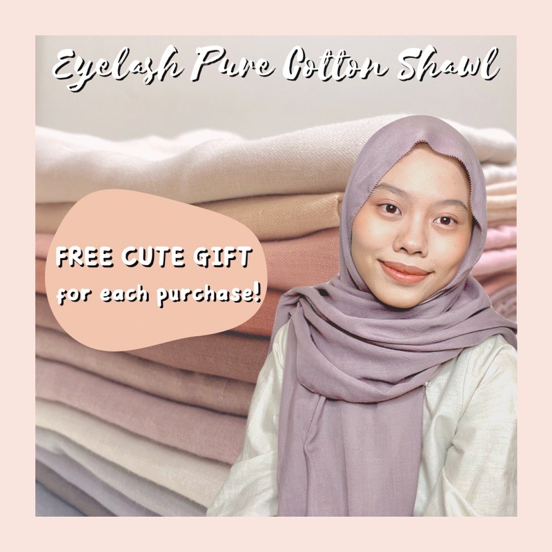 EYELASH PURE COTTON SHAWL | Shopee Malaysia