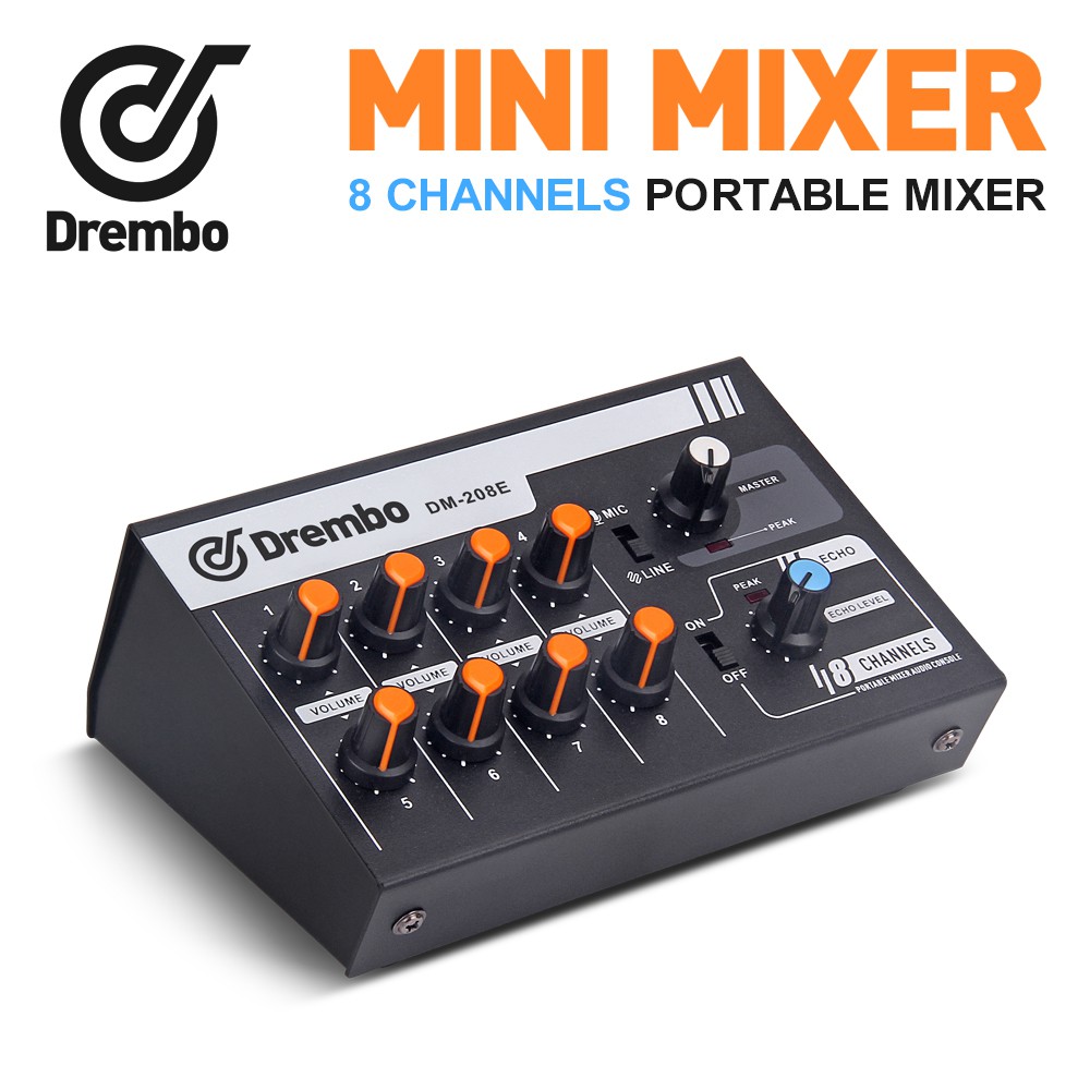Mini Audio Mixer Portable Switchable Stereo 4 & Mono 8 Channels Microphone  Audio Mixer Console for DJ Karaoke